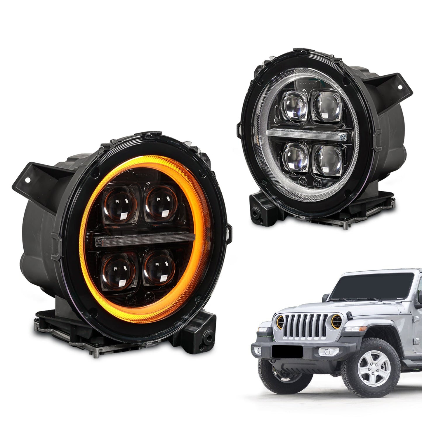 Archaic LED Headlights Assembly For Jeep wrangler JL /jeep gladiator JT2018-2024(4 Projectors)