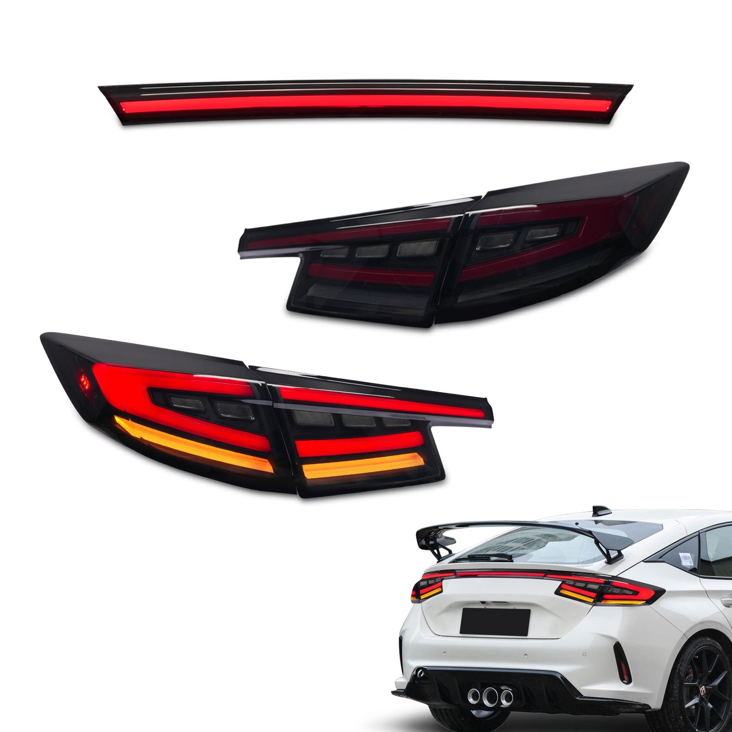 LED Tail Lights for 2022-2024 Honda Civic Hatchback /Type-R, Tail Light Assembly for 11th Gen Civic (2022-2024)