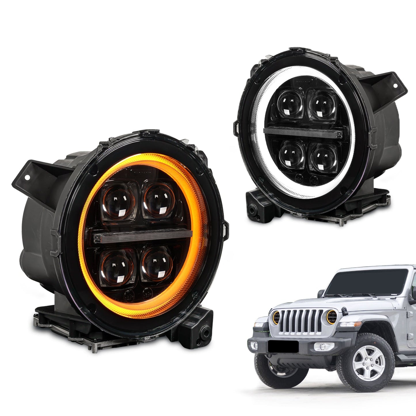 Archaic LED Headlights Assembly For Jeep wrangler JL /jeep gladiator JT2018-2024(4 Projectors)