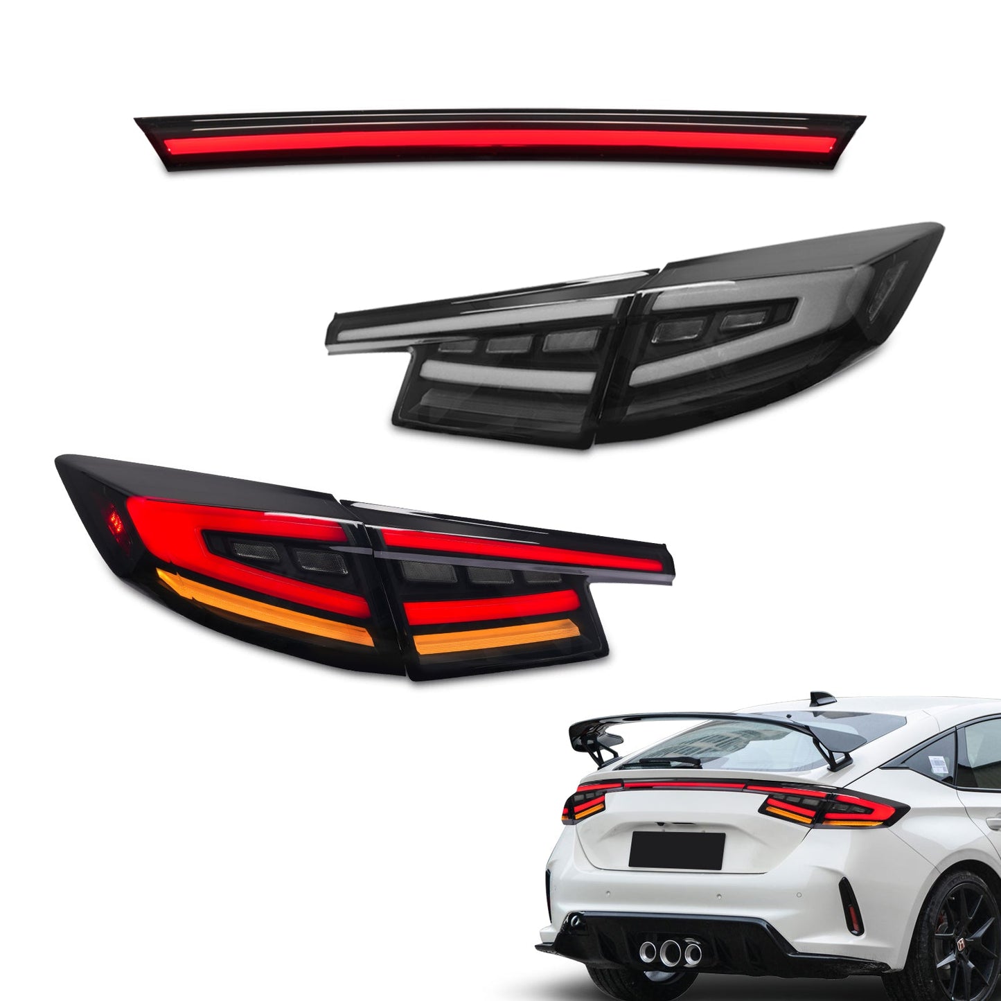 LED Tail Lights for 2022-2024 Honda Civic Hatchback /Type-R, Tail Light Assembly for 11th Gen Civic (2022-2024)