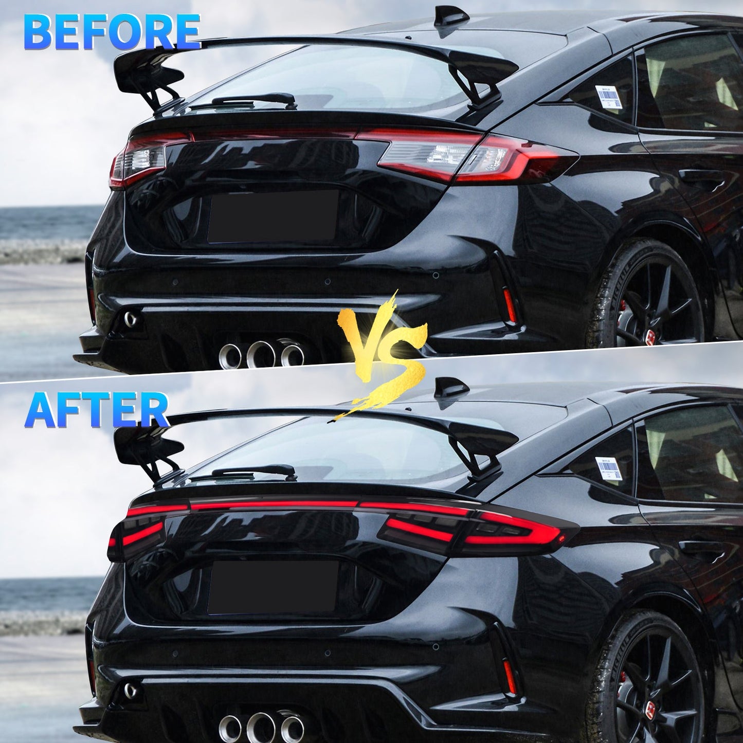 LED Tail Lights for 2022-2024 Honda Civic Hatchback /Type-R, Tail Light Assembly for 11th Gen Civic (2022-2024)